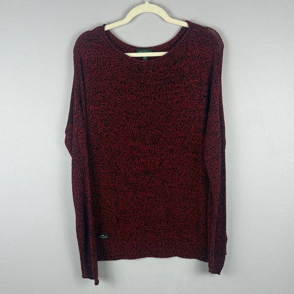 Lauren Jeans Co. Ralph Lauren Cotton Blend Red Long Sleeve Sweater Size Medium - Picture 2 of 9